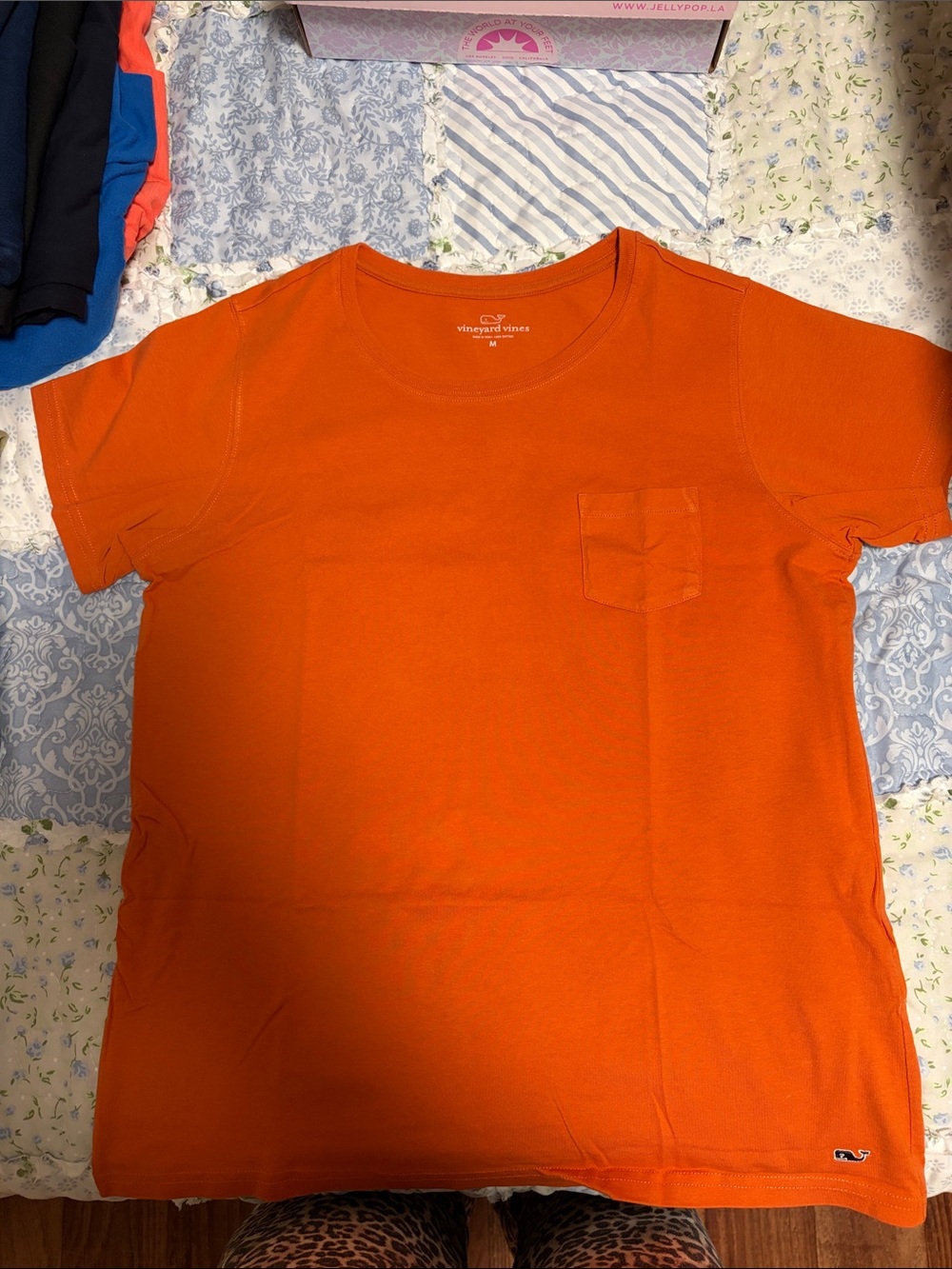 Vineyard Vines Bright Orange Short Sleeve Pocket Tee
